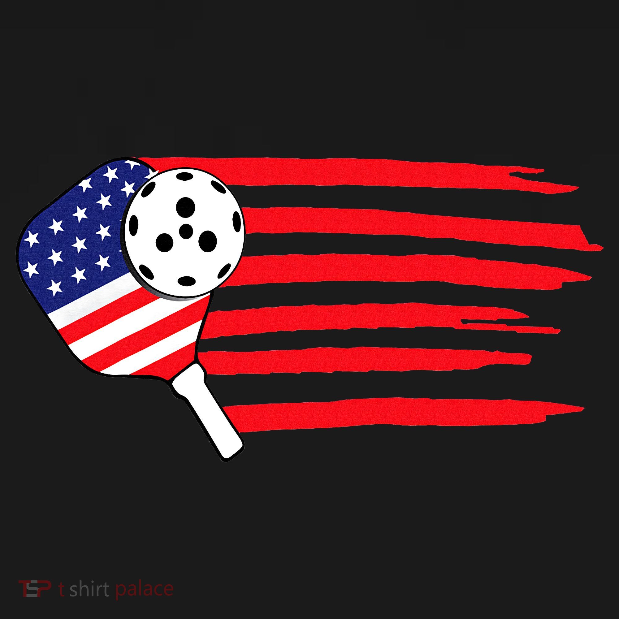 Pickleball US Flag American Patriotic Pickleball 4th of july T-Shirt