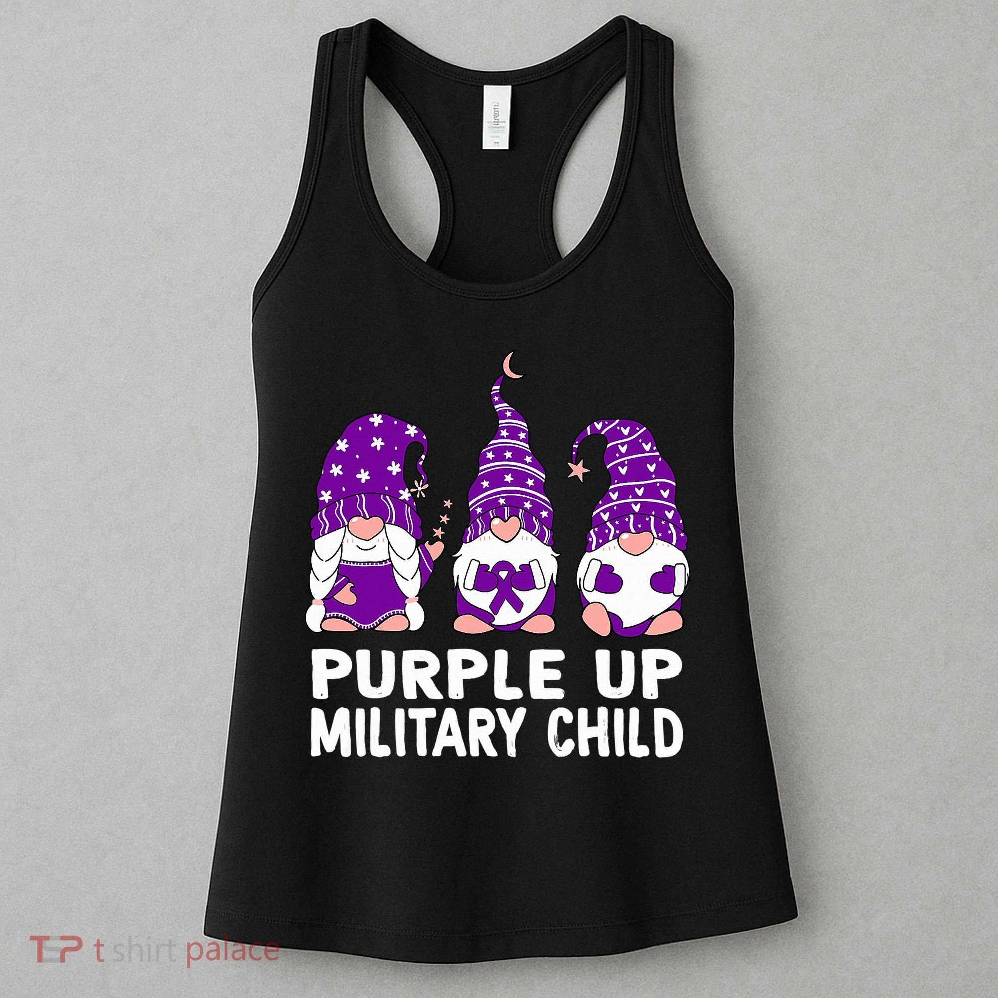 Purple Up For Military Military Child Month Gnomes Women's Tank Top