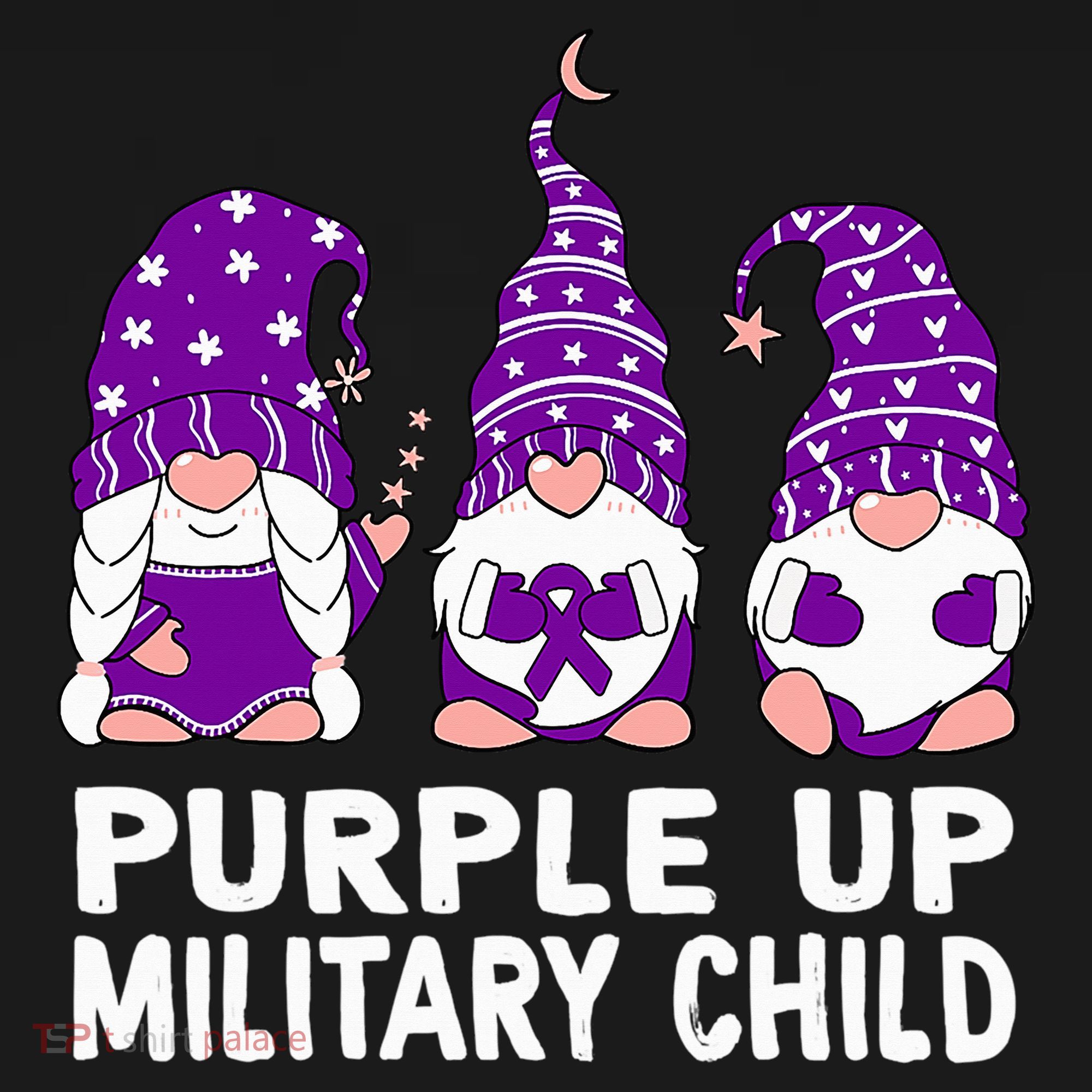Purple Up For Military Military Child Month Gnomes Women's Tank Top
