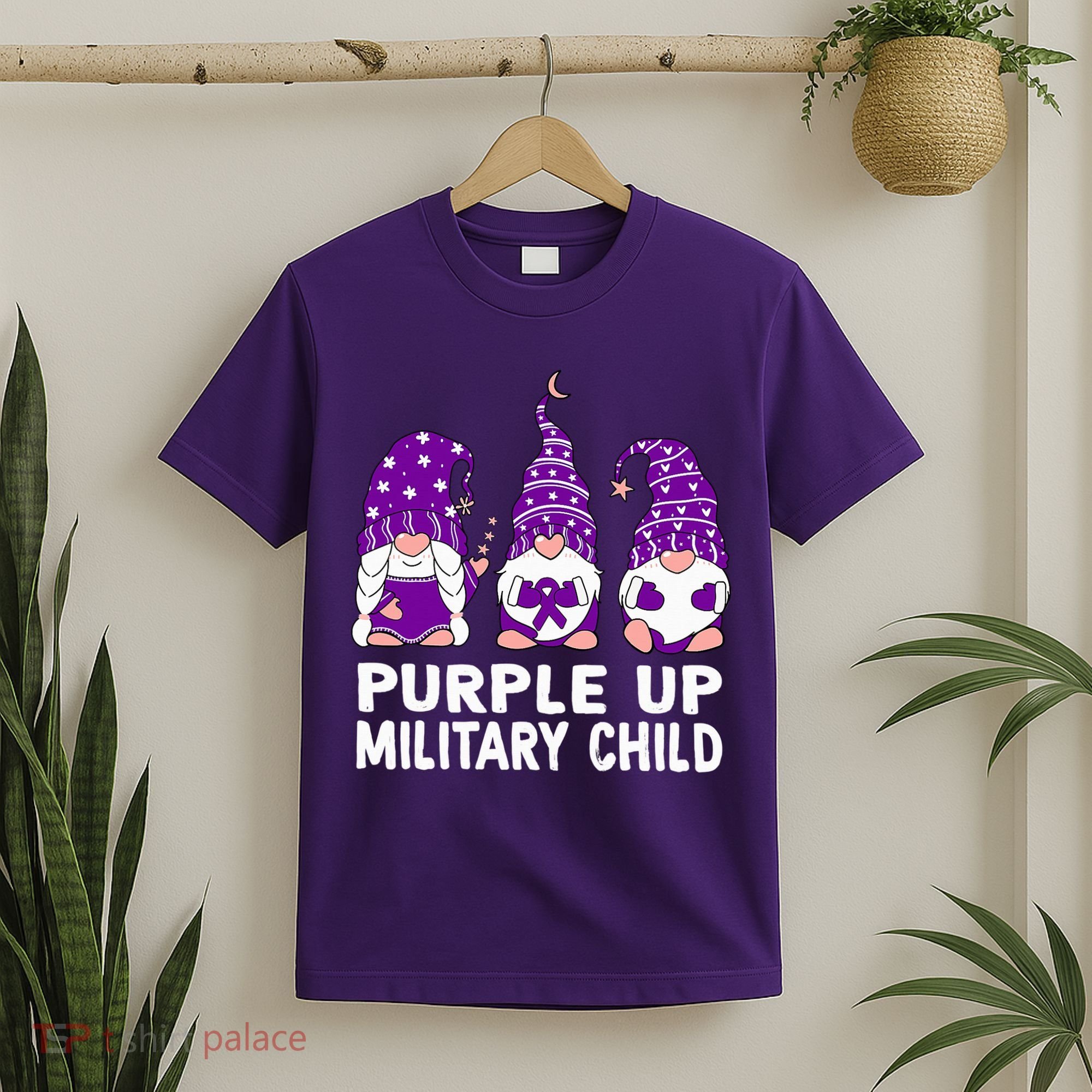 Purple Up For Military Military Child Month Gnomes T-Shirt