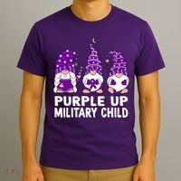Purple Up For Military Military Child Month Gnomes T-Shirt thumb 3