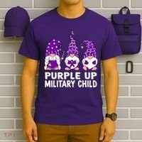 Purple Up For Military Military Child Month Gnomes T-Shirt thumb 6