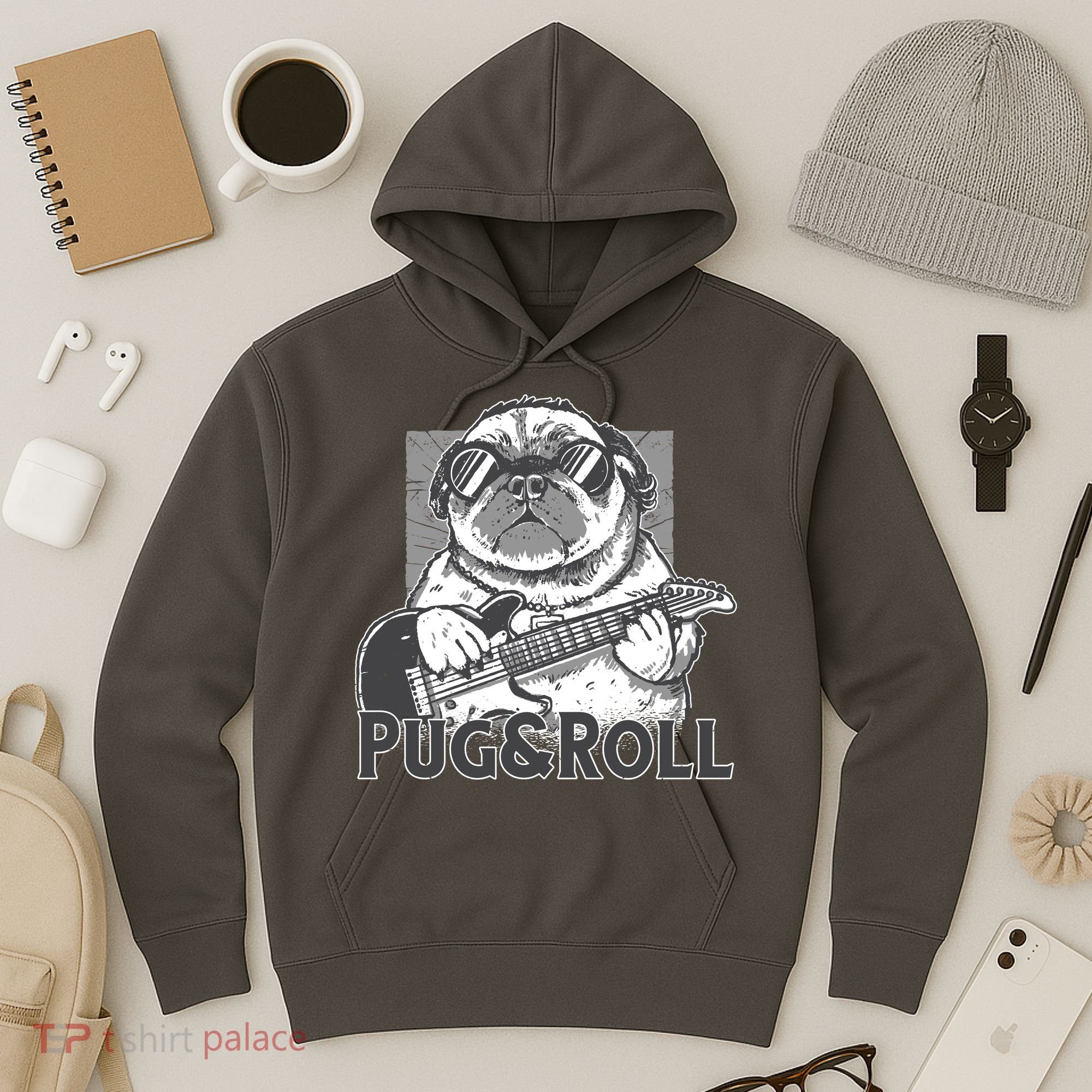 Pug And Roll Hoodie