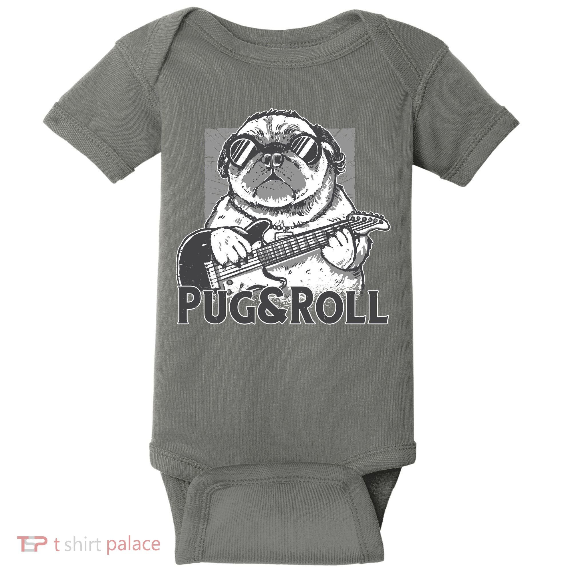 Pug And Roll Baby Bodysuit