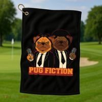 Pug Fiction Golf Towel thumb 1