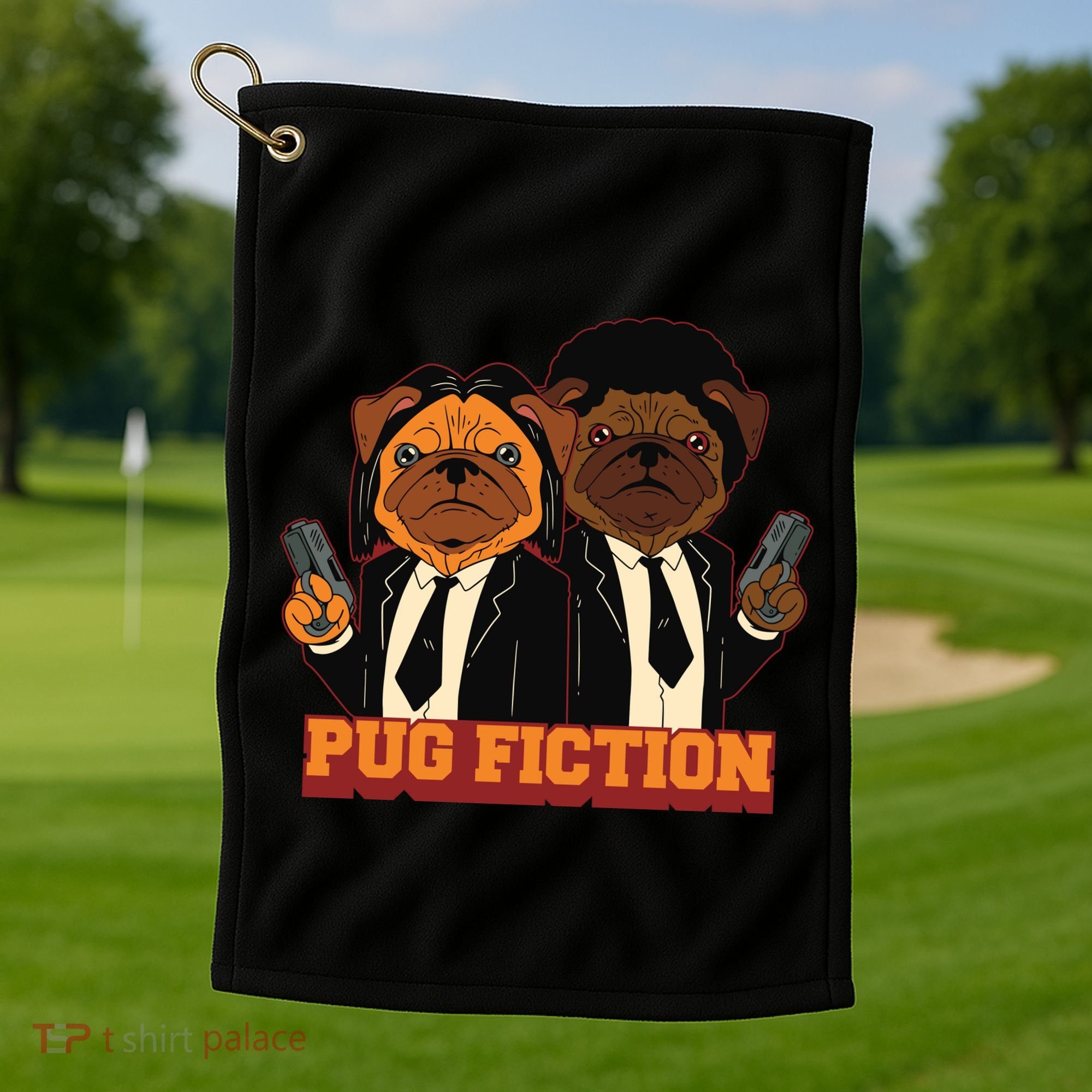 Pug Fiction Golf Towel