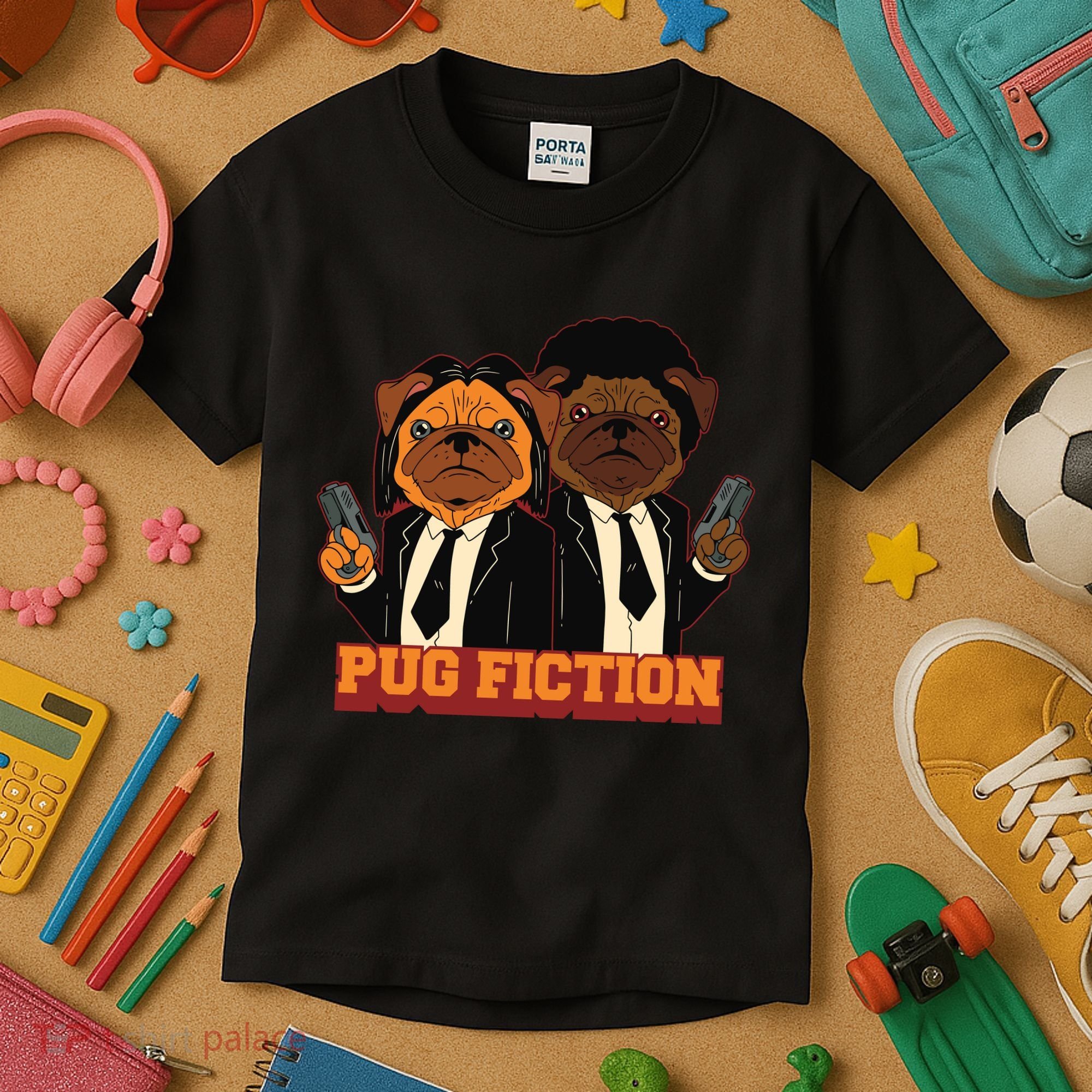 Pug Fiction Kids T-Shirt