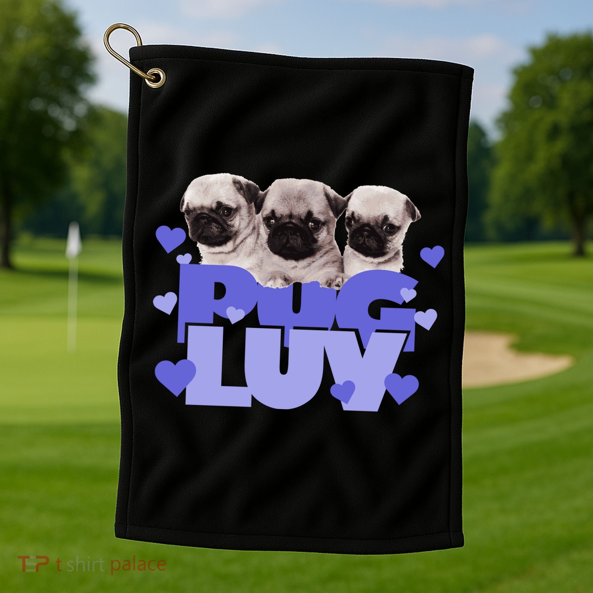 Pug Luv Golf Towel