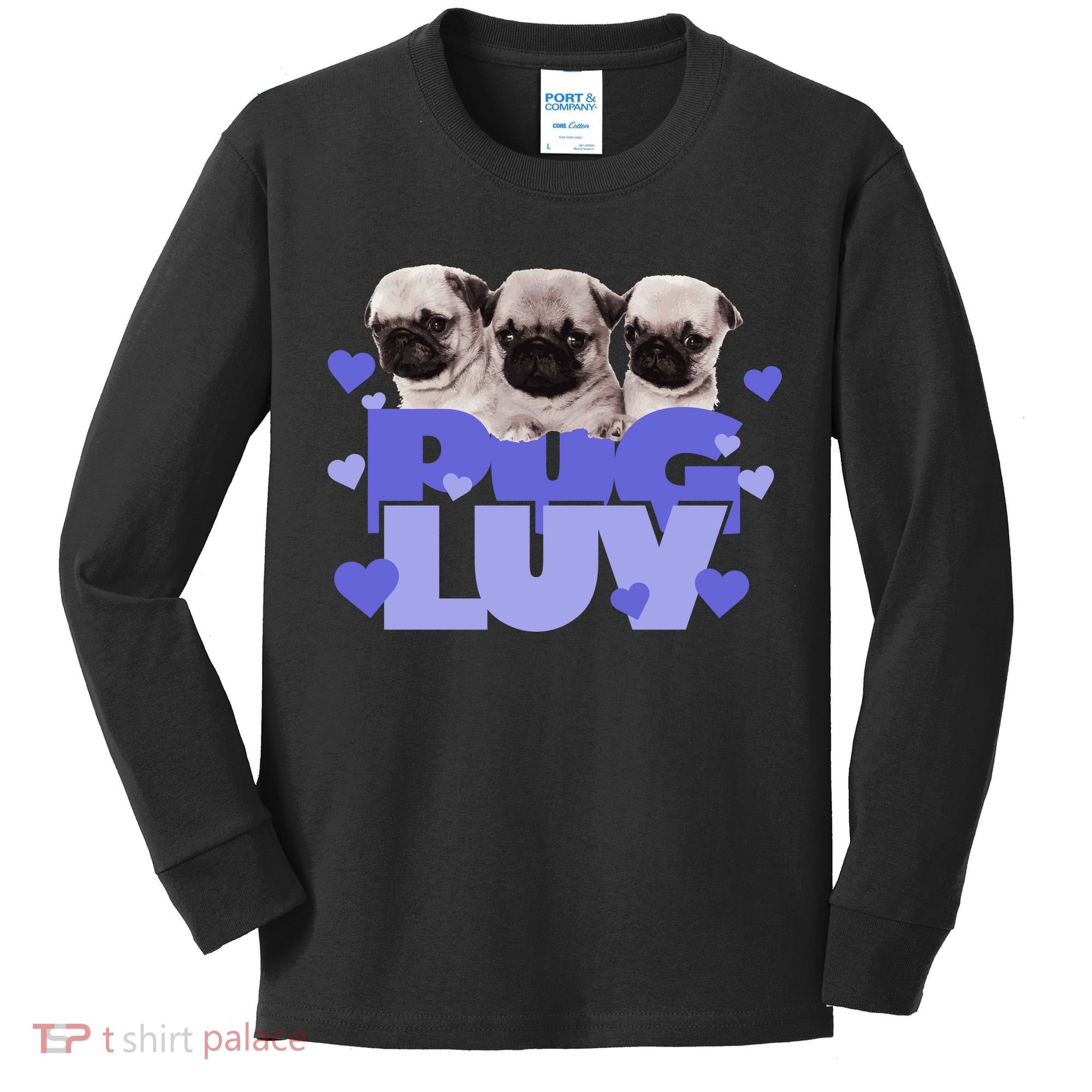 Pug Luv Kids Long Sleeve Shirt