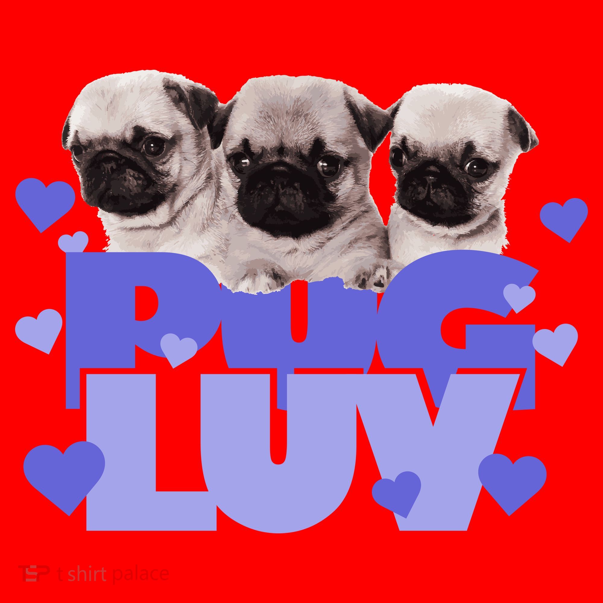 Pug Luv Santa Hat