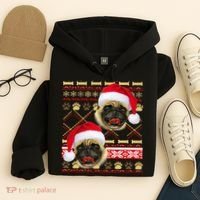 Pug Ugly Christmas Sweater Hoodie thumb 4