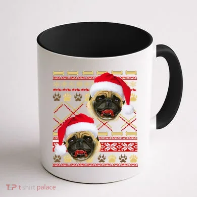 Pug Ugly Christmas Sweater Coffee Mug back