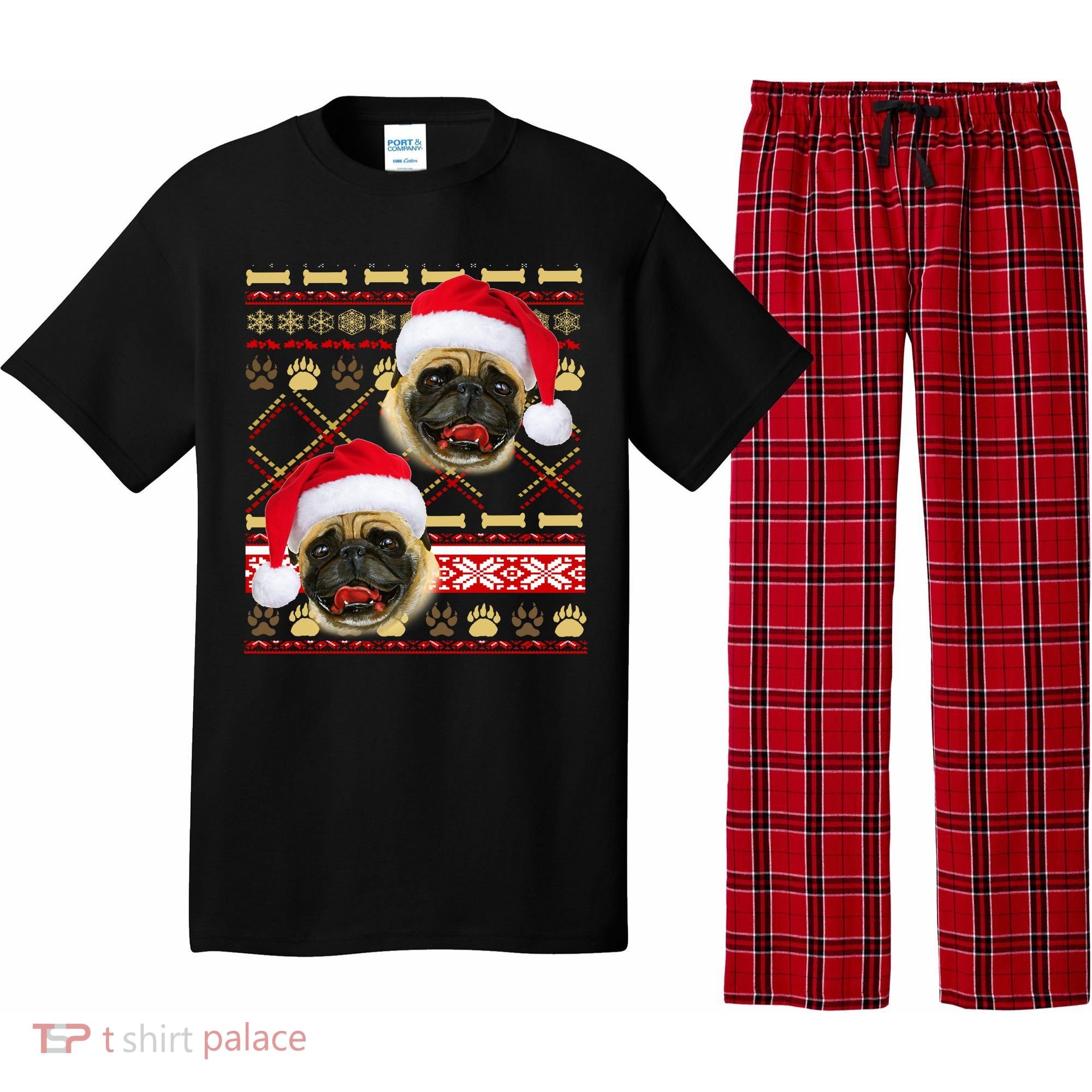 Pug Ugly Christmas Sweater Pajama Set