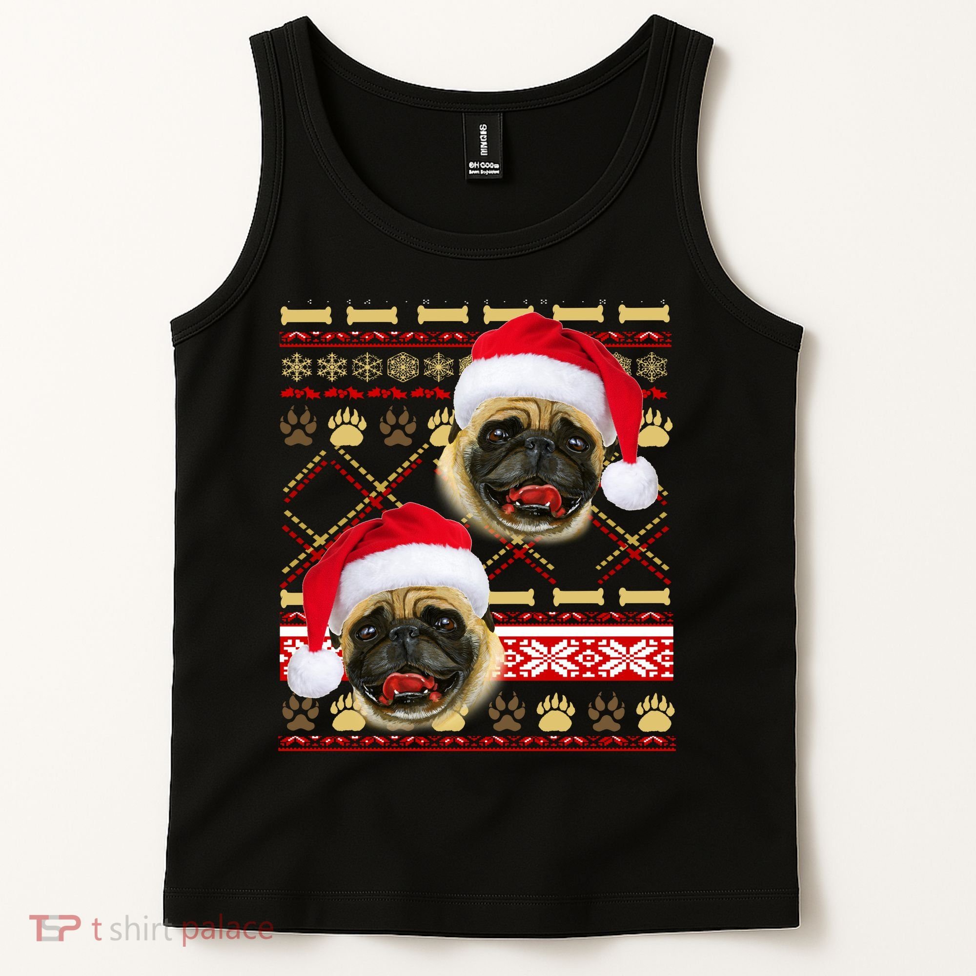 Pug Ugly Christmas Sweater Tank Top