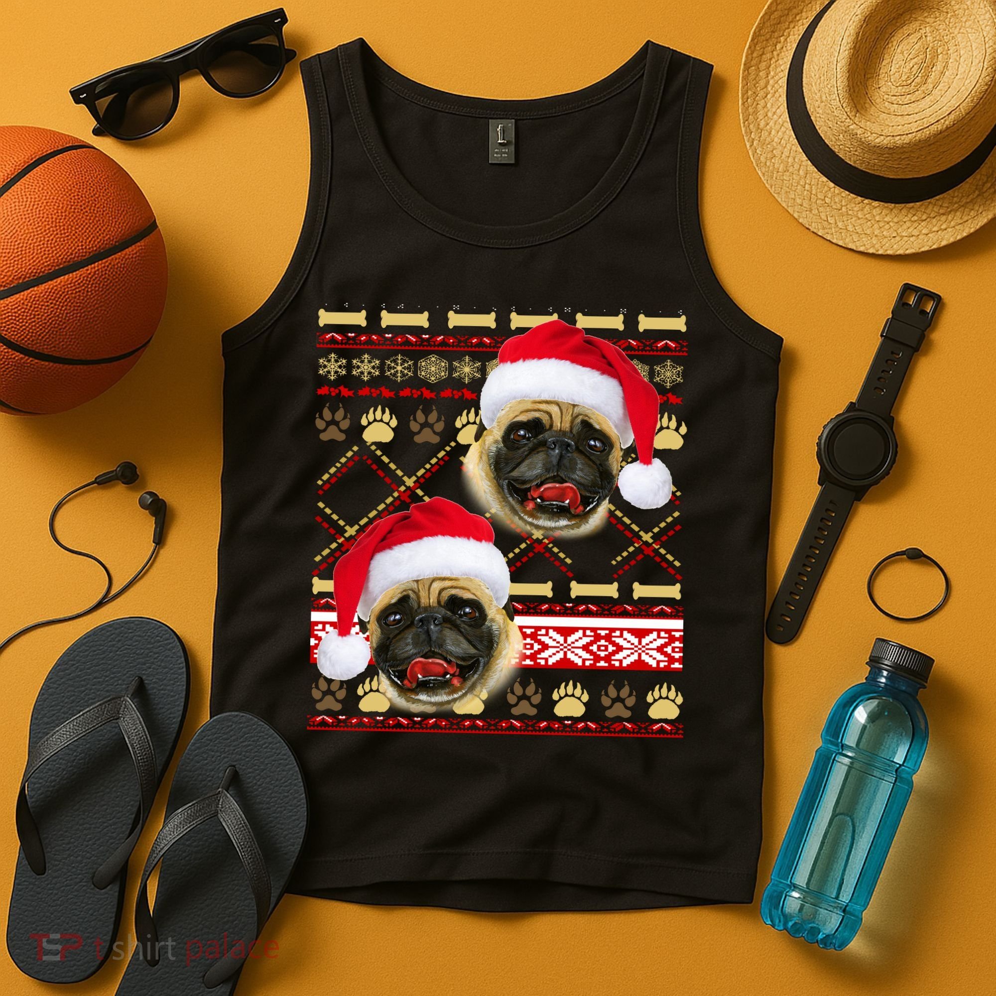 Pug Ugly Christmas Sweater Tank Top
