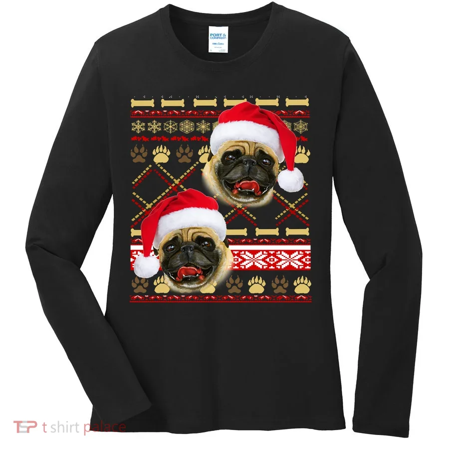 Pug Ugly Christmas Sweater Women's Long Sleeve Shirt