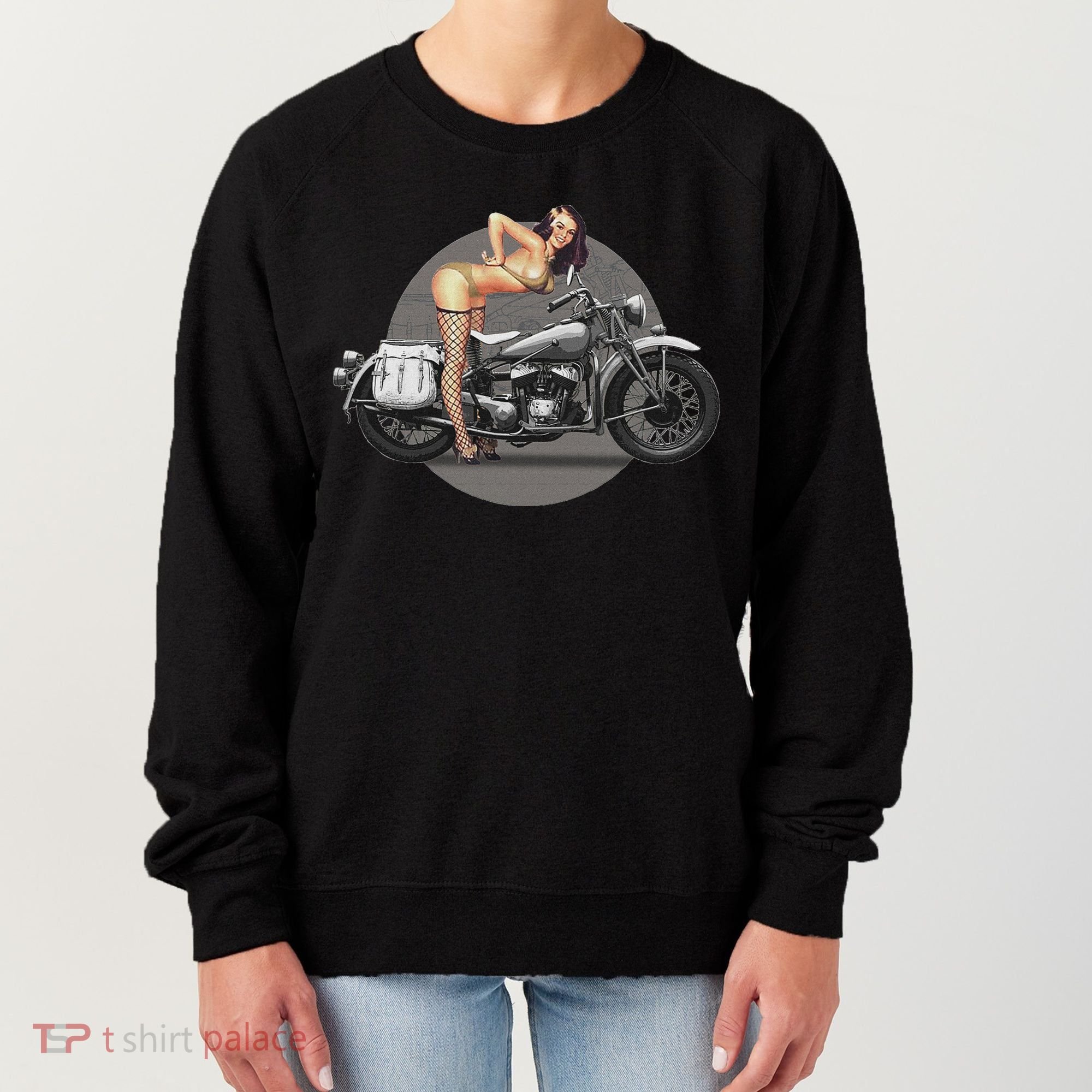 Pin Up Girl Classic Motorcycle Women's Sweatshirt