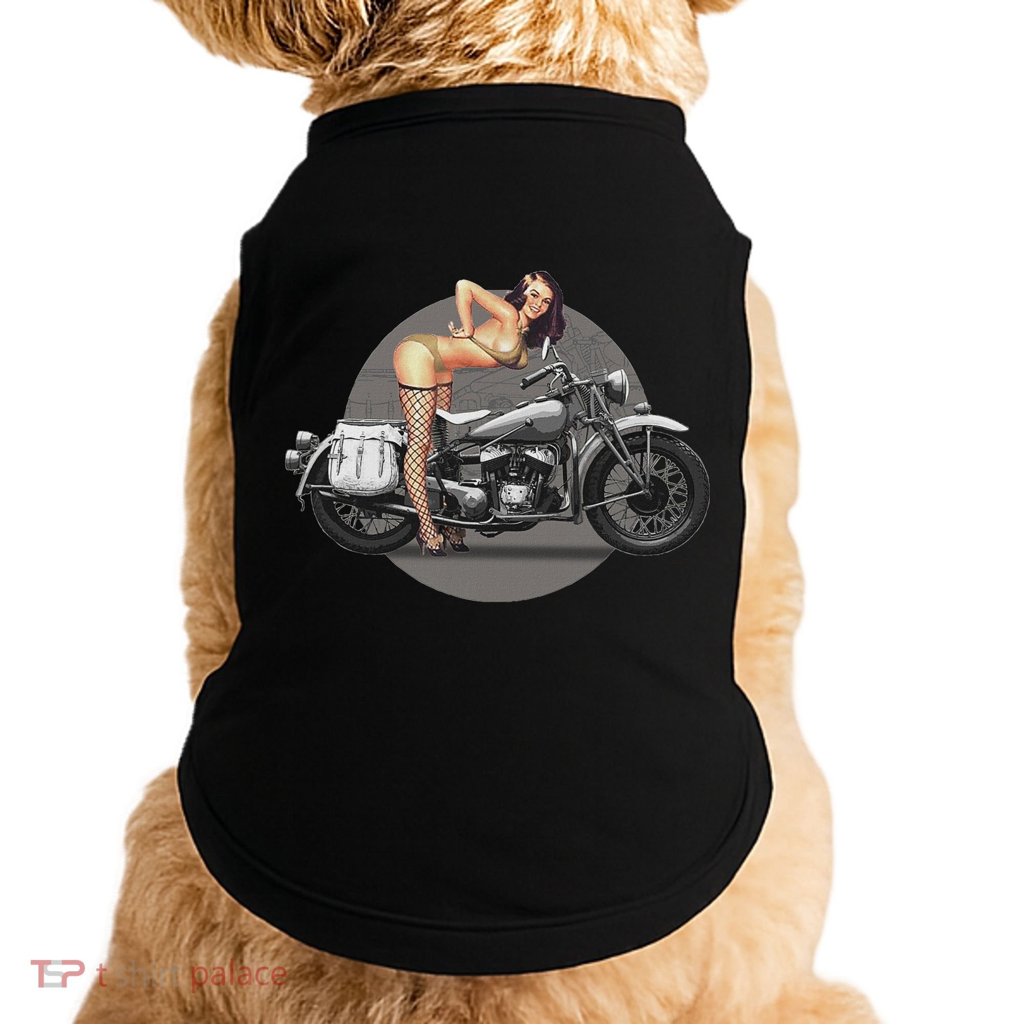 Pin Up Girl Classic Motorcycle Doggie Tank