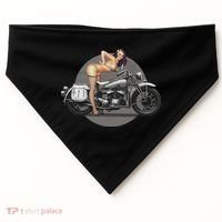 Pin Up Girl Classic Motorcycle USA-Made Doggie Bandana thumb 0