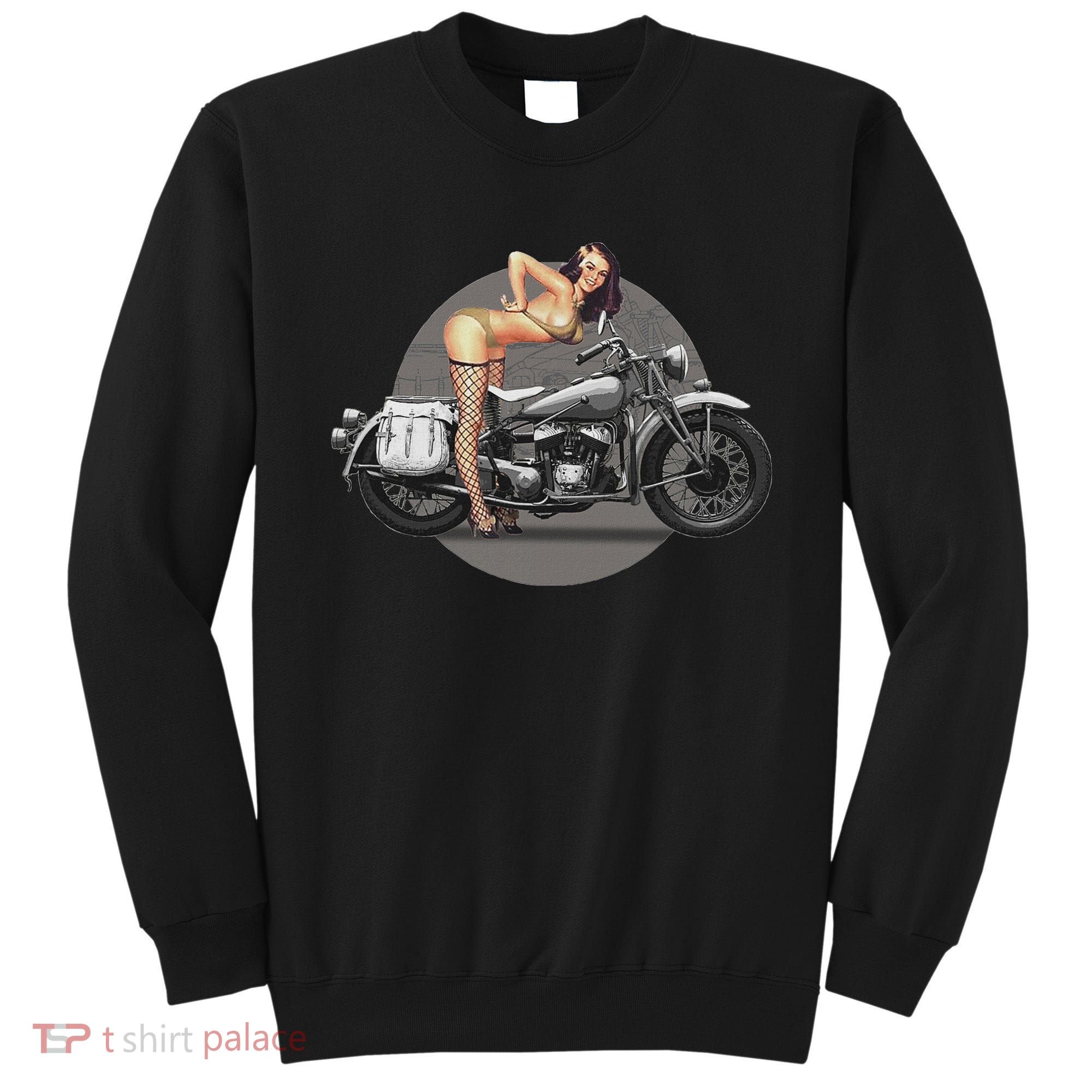 Pin Up Girl Classic Motorcycle Sweatshirt