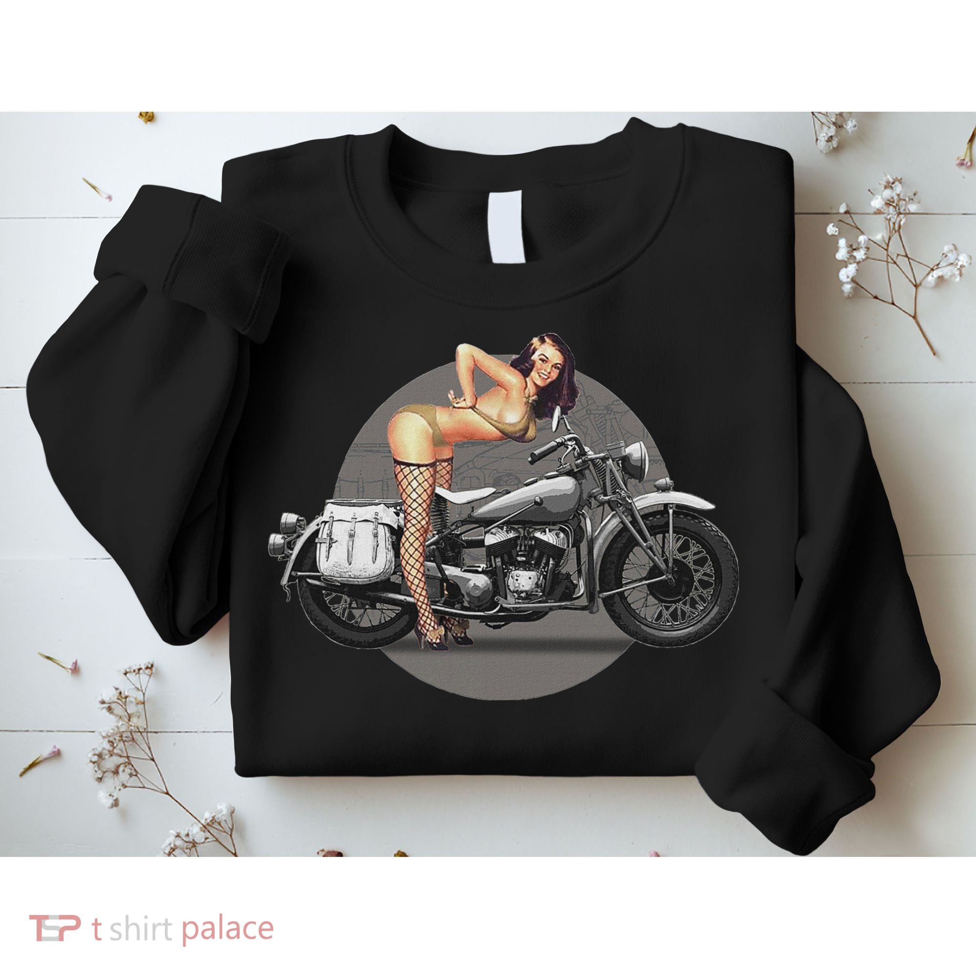 Pin Up Girl Classic Motorcycle Sweatshirt