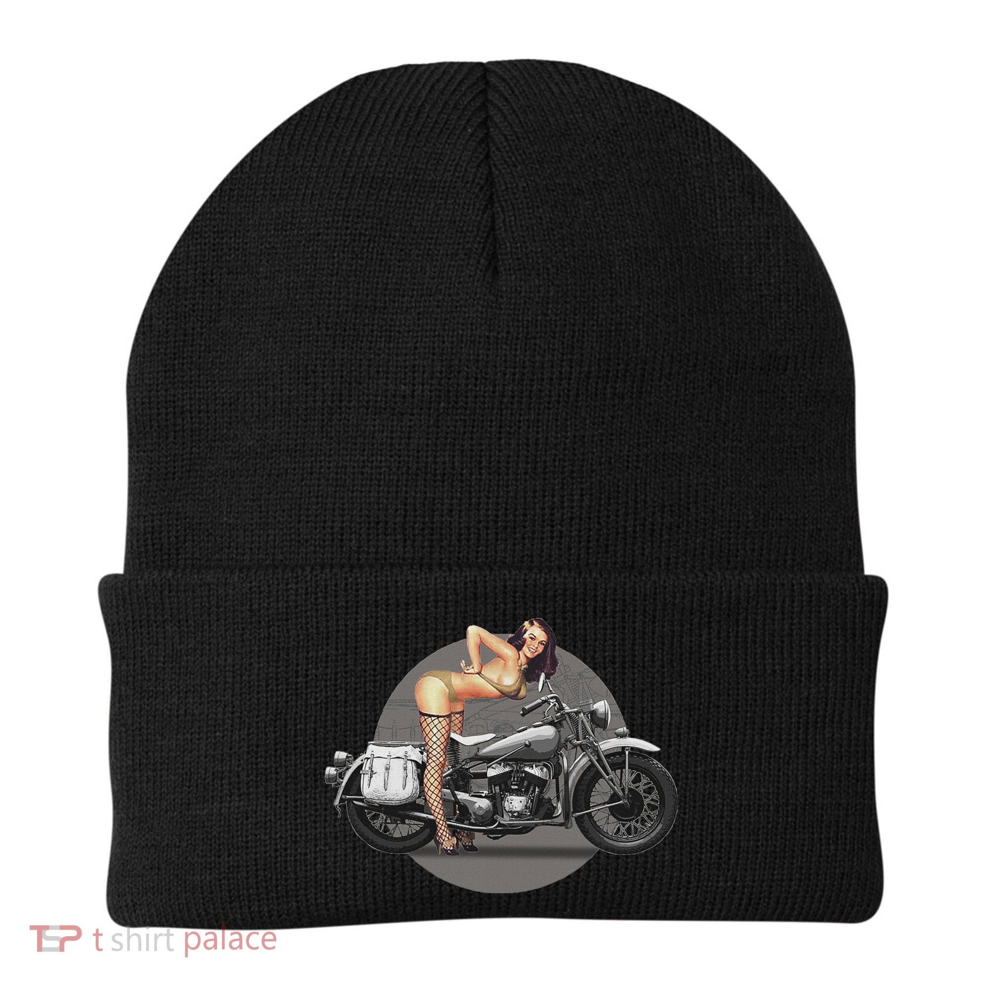Pin Up Girl Classic Motorcycle Beanie