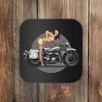 Pin Up Girl Classic Motorcycle Coaster thumb 0