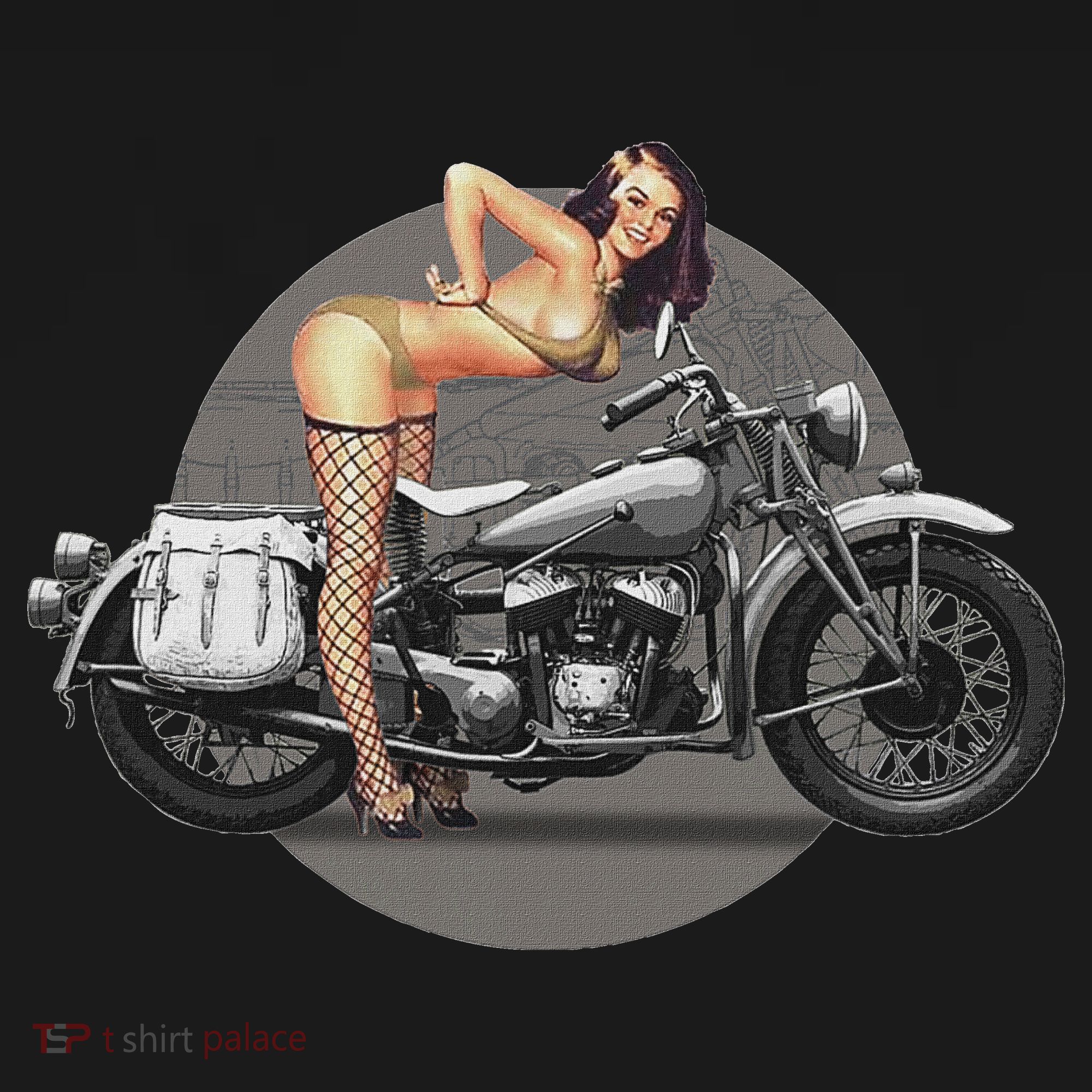 Pin Up Girl Classic Motorcycle Mousepad