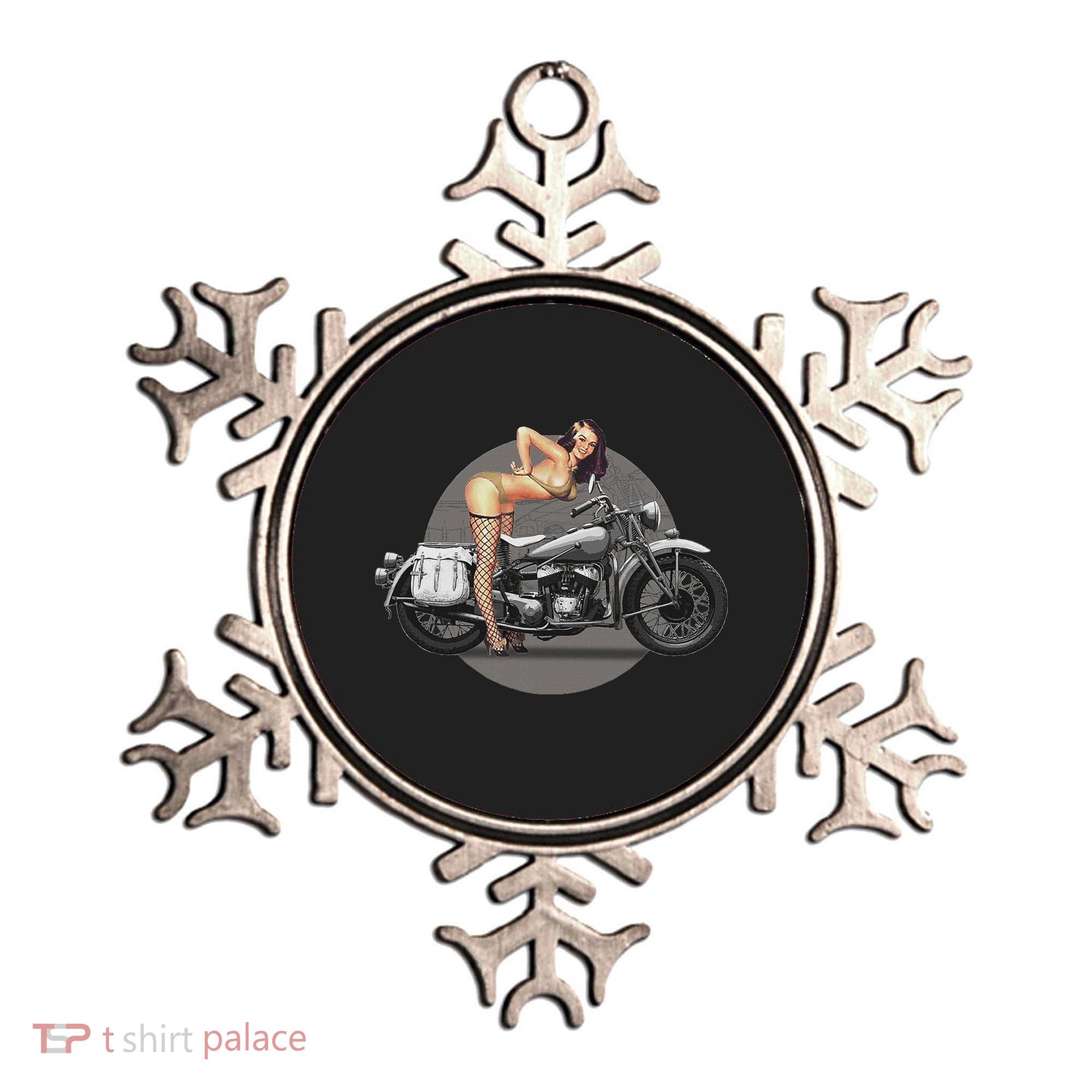 Pin Up Girl Classic Motorcycle Ornament