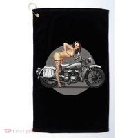 Pin Up Girl Classic Motorcycle Golf Towel thumb 0
