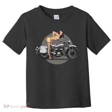 Pin Up Girl Classic Motorcycle Toddler T-Shirt