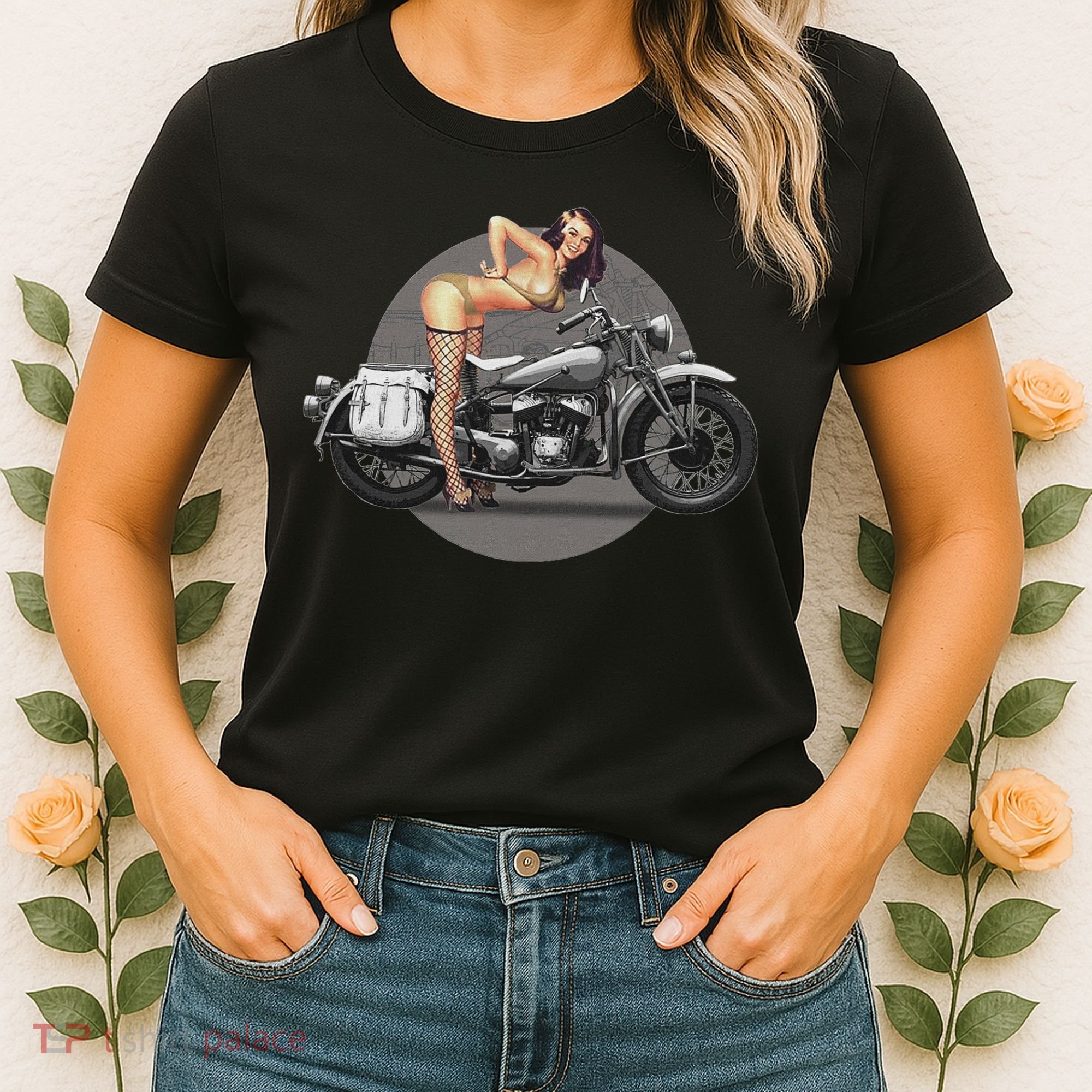 Pin Up Girl Classic Motorcycle Women's T-Shirt