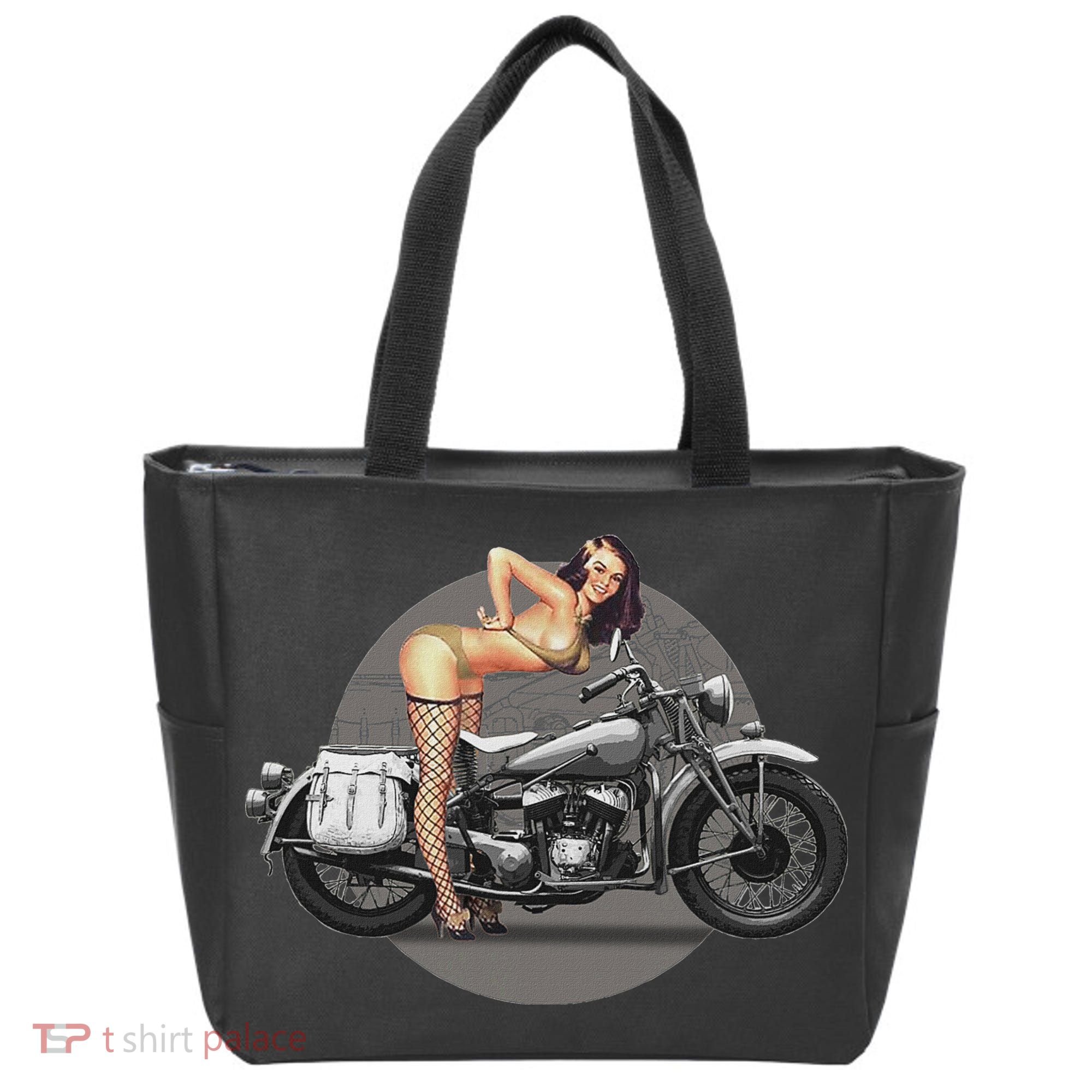 Pin Up Girl Classic Motorcycle Tote Bag