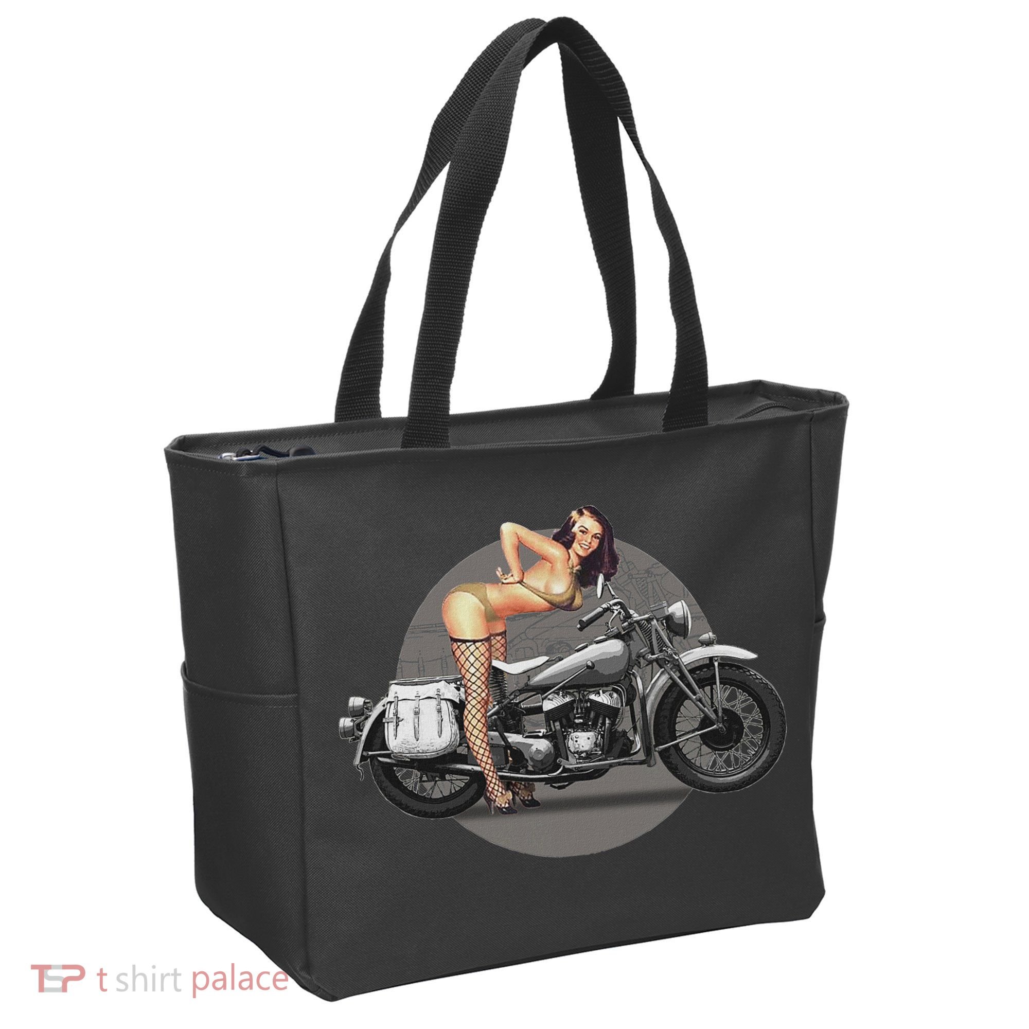 Pin Up Girl Classic Motorcycle Tote Bag
