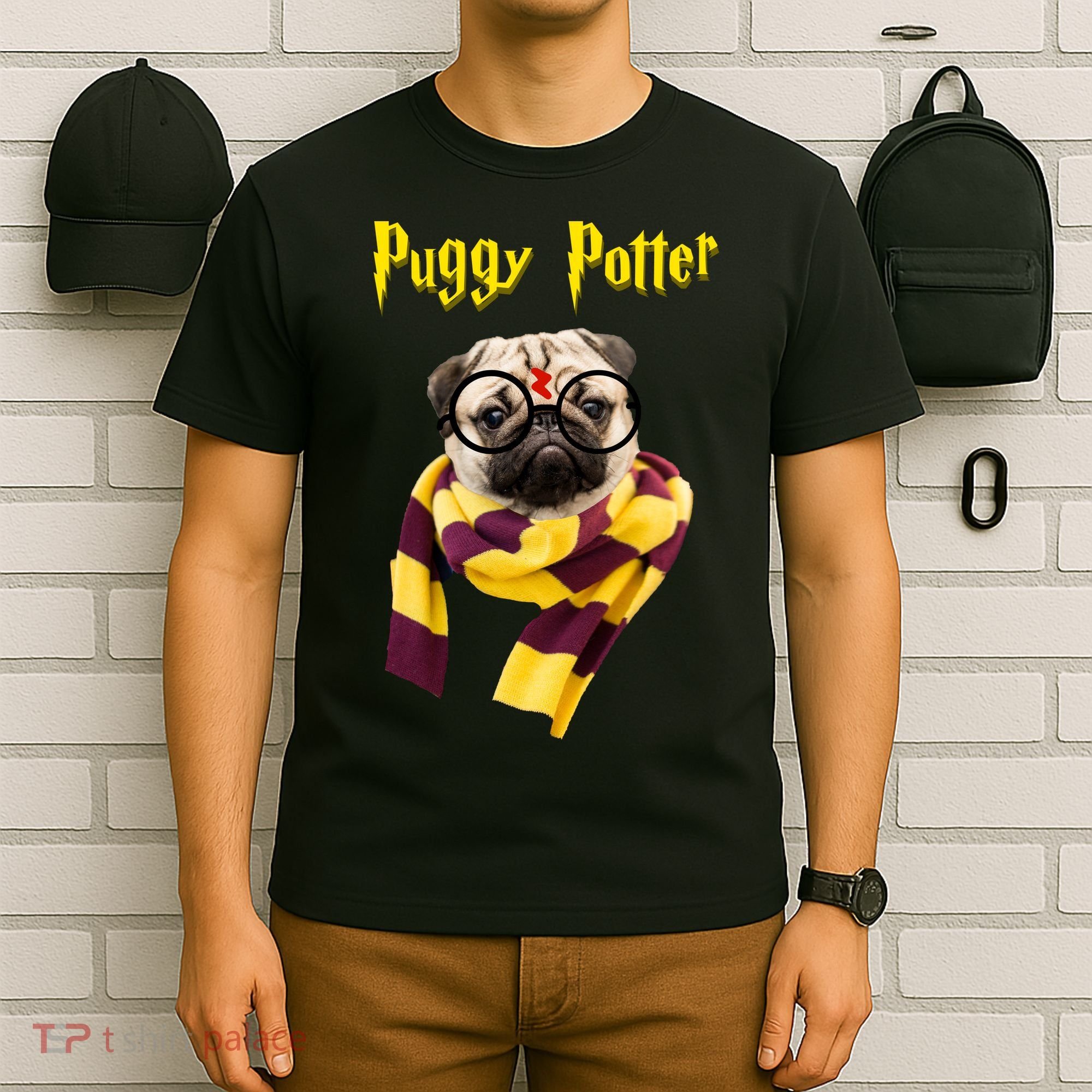 Puggy Potter Funny Parody Movie T-Shirt
