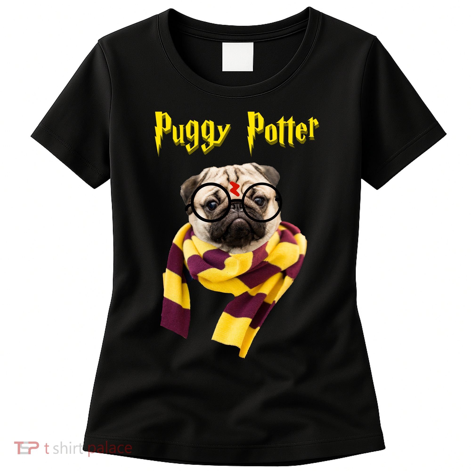 Puggy Potter Funny Parody Movie Women's T-Shirt