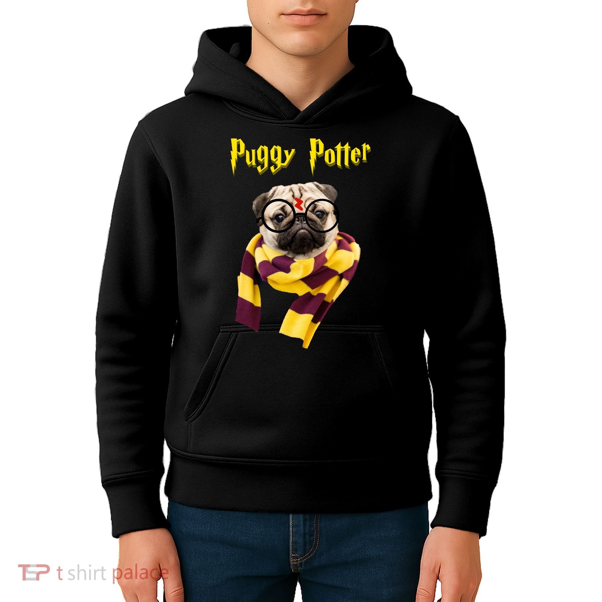 Puggy Potter Funny Parody Movie Kids Hoodie