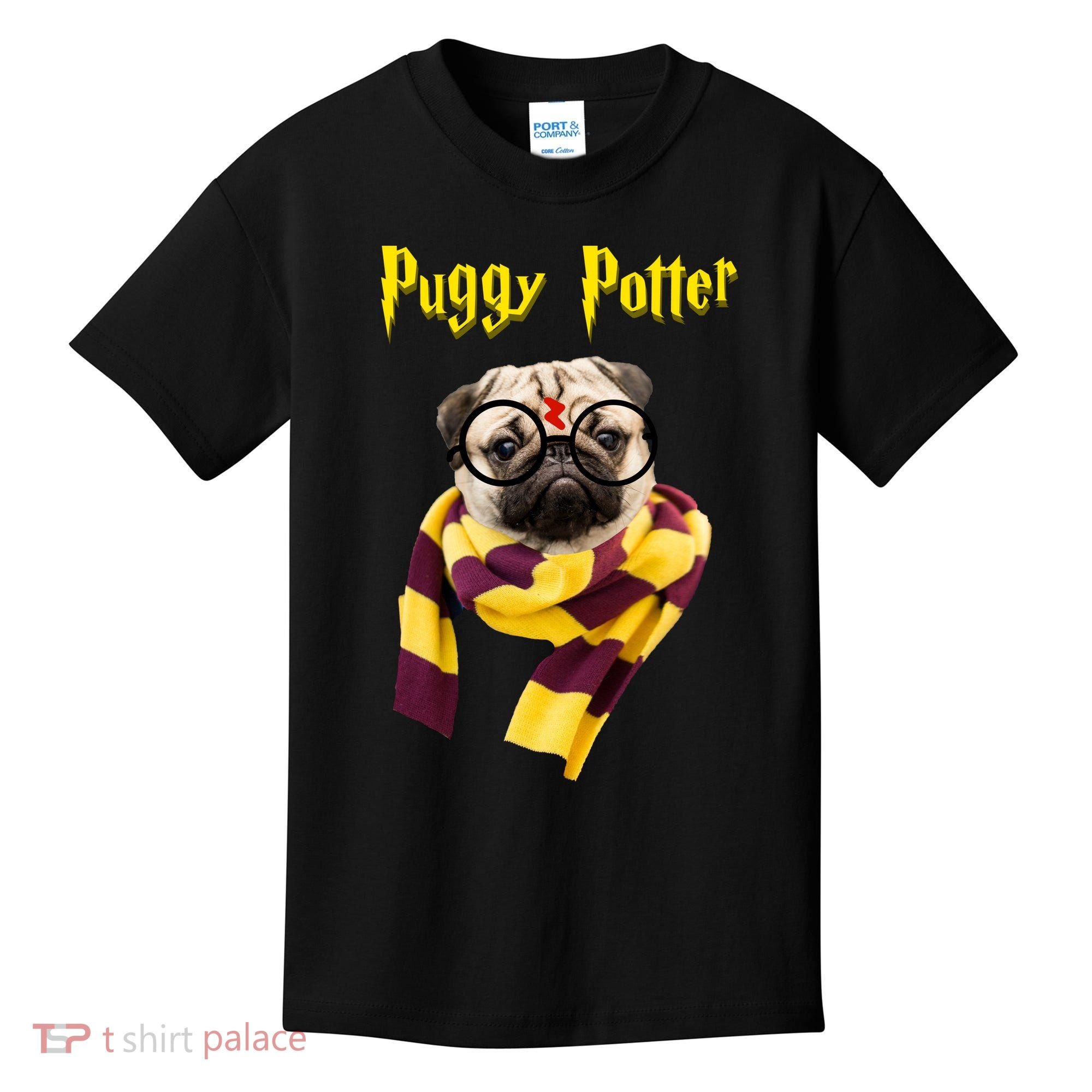 Puggy Potter Funny Parody Movie Kids T-Shirt
