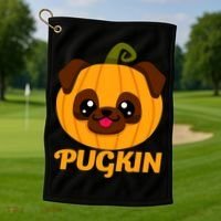 Pugkin Pumpkin Pug Golf Towel thumb 1