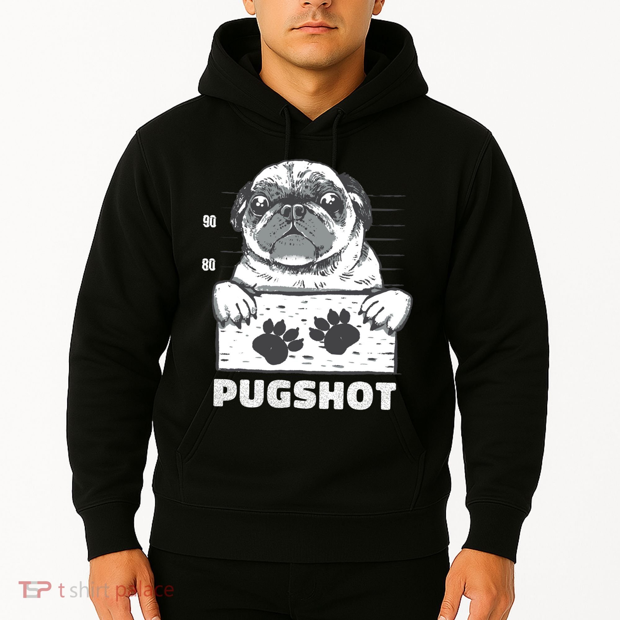 Pugshot Jail Prison Funny Pug Hoodie