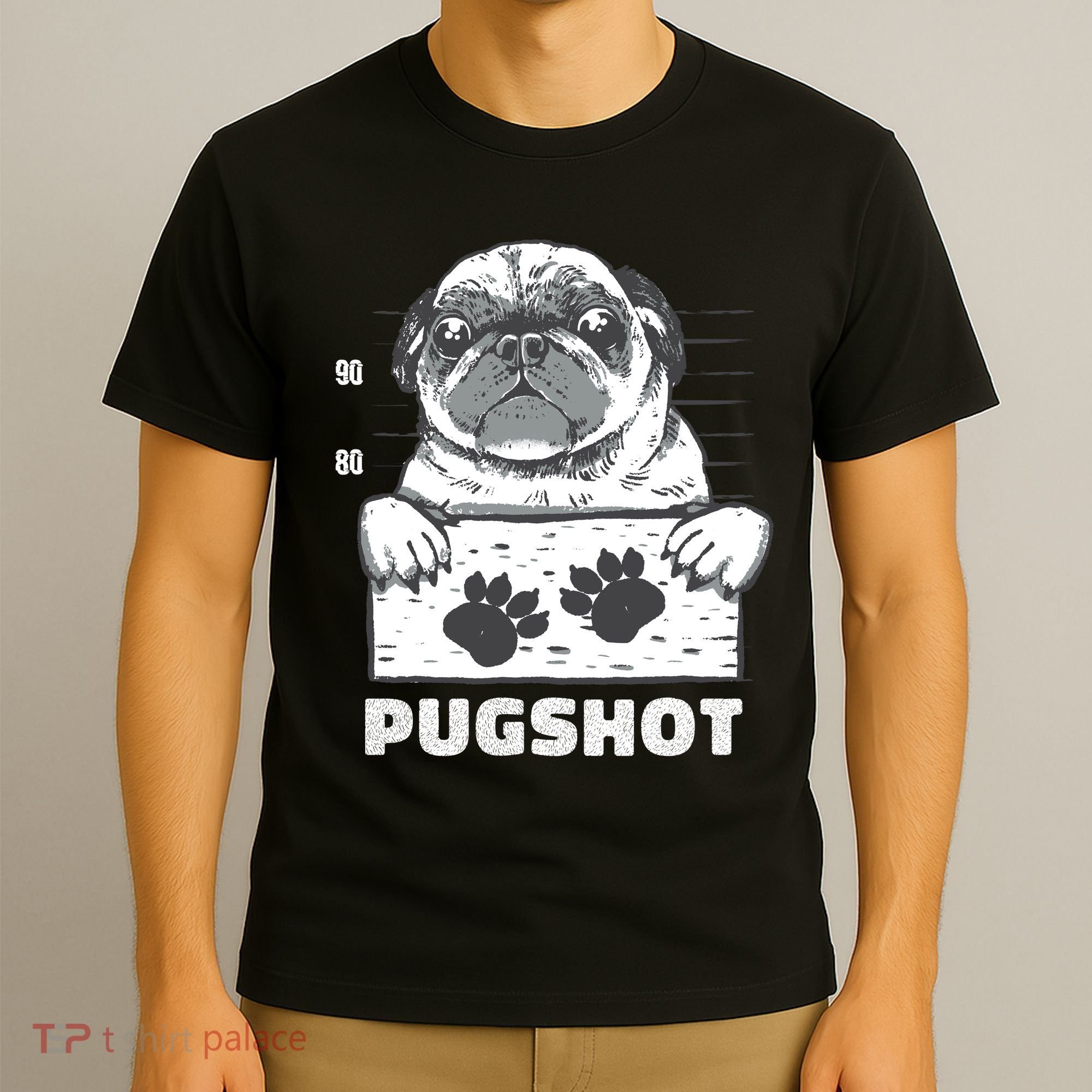 Pugshot Jail Prison Funny Pug T-Shirt