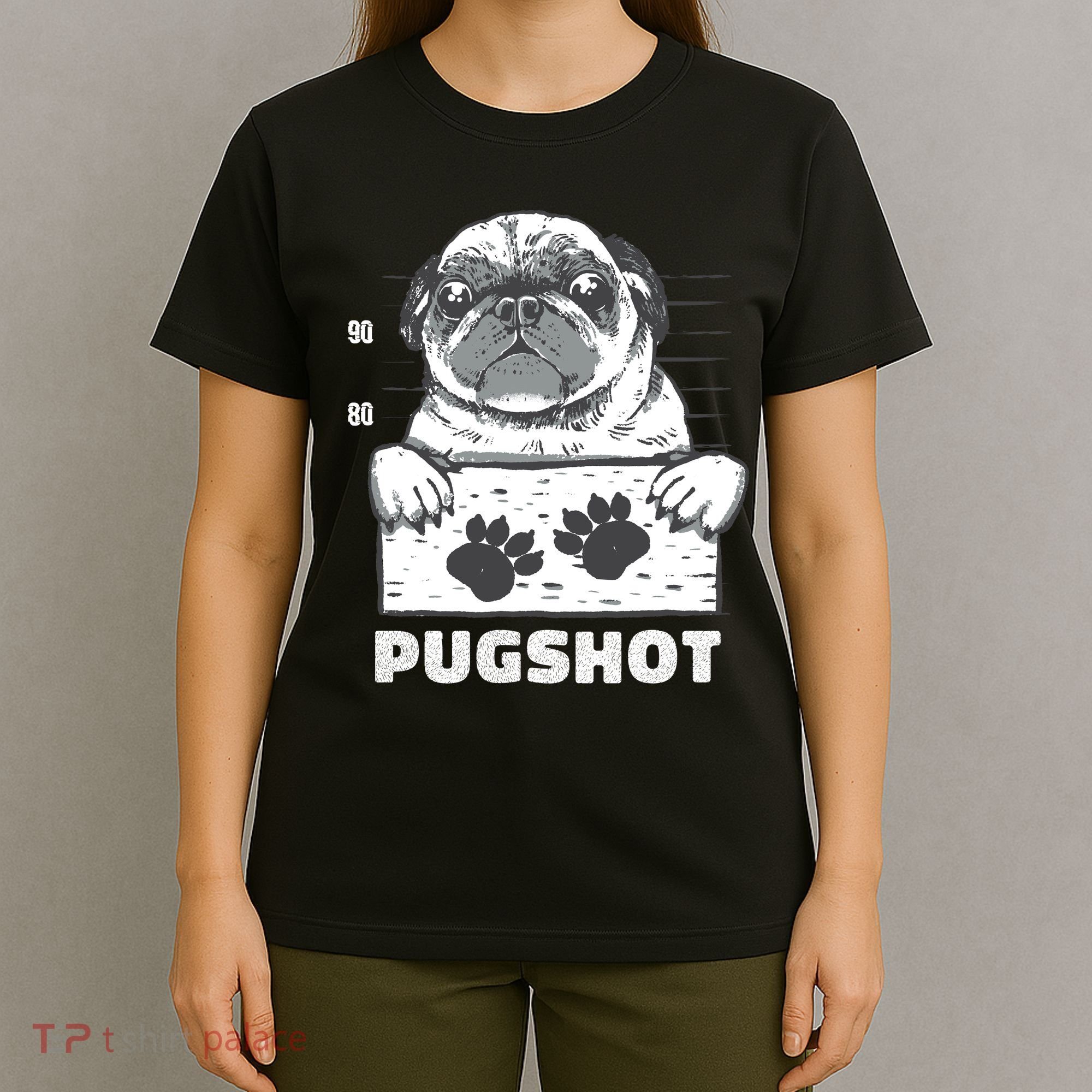 Pugshot Jail Prison Funny Pug T-Shirt