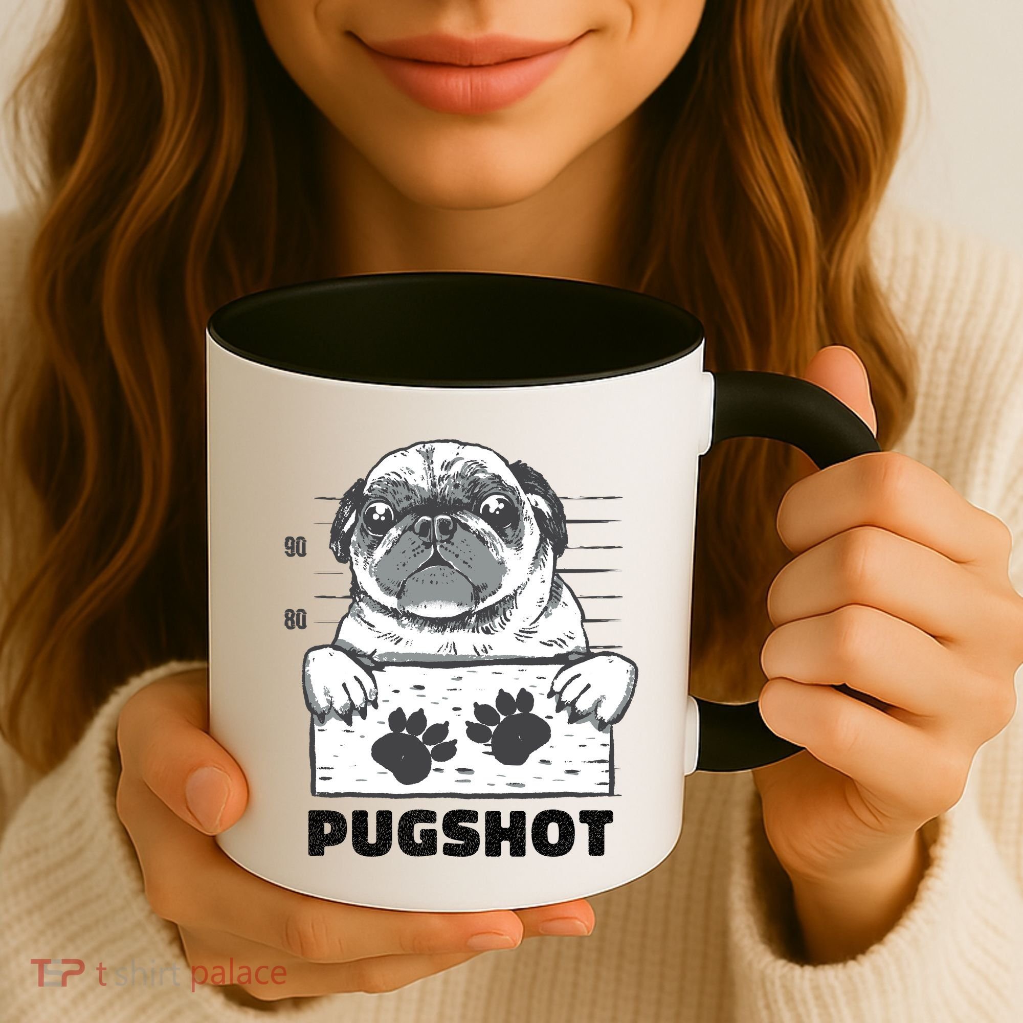 Pugshot Jail Prison Funny Pug Coffee Mug