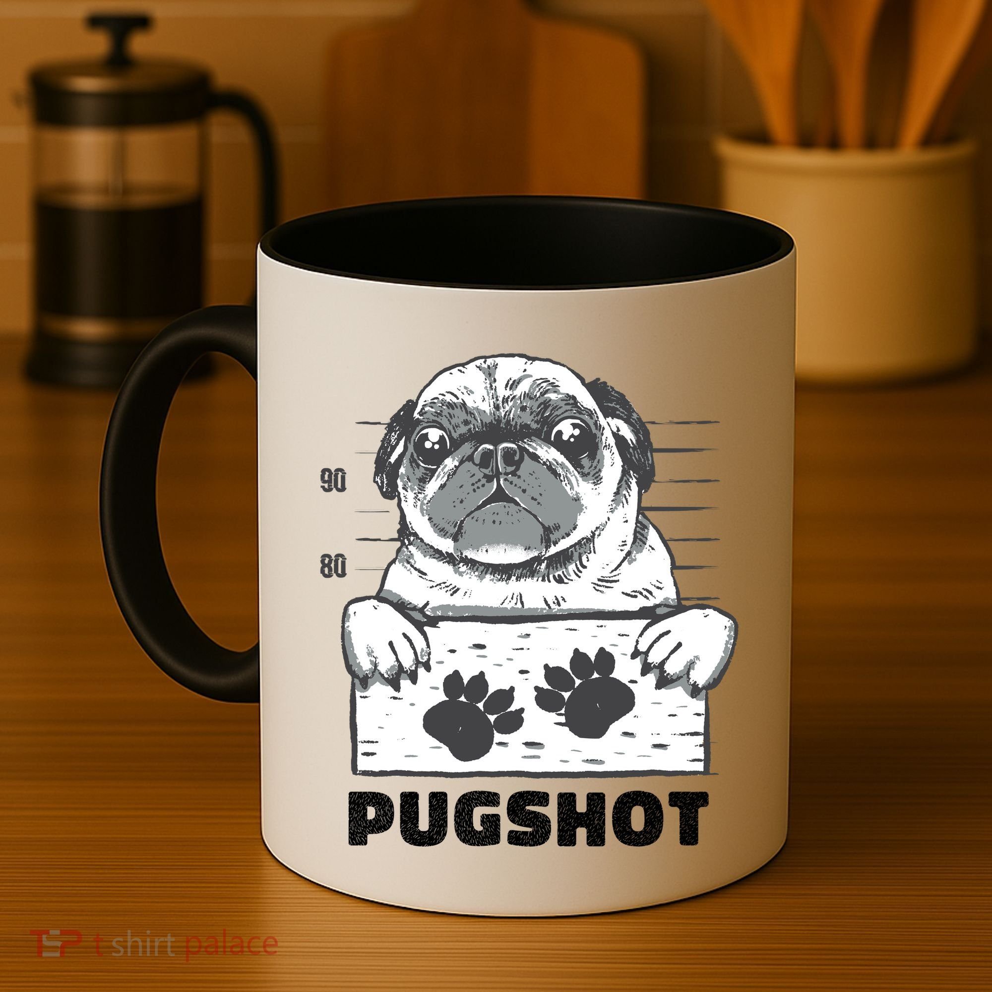 Pugshot Jail Prison Funny Pug Coffee Mug