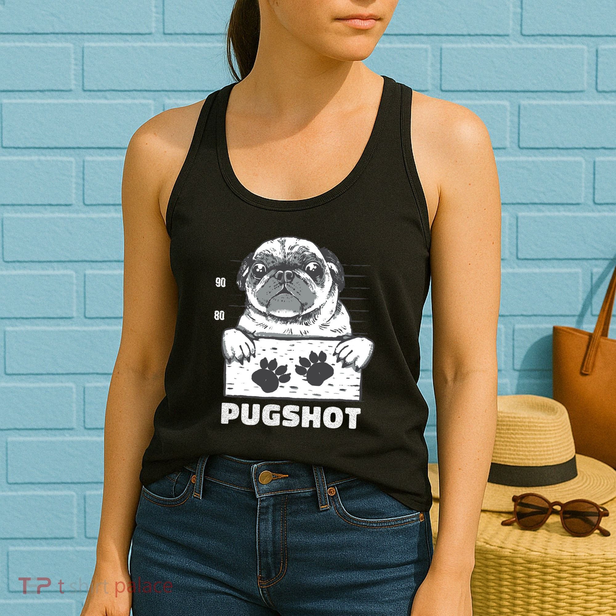 Pugshot Jail Prison Funny Pug Women's Tank Top