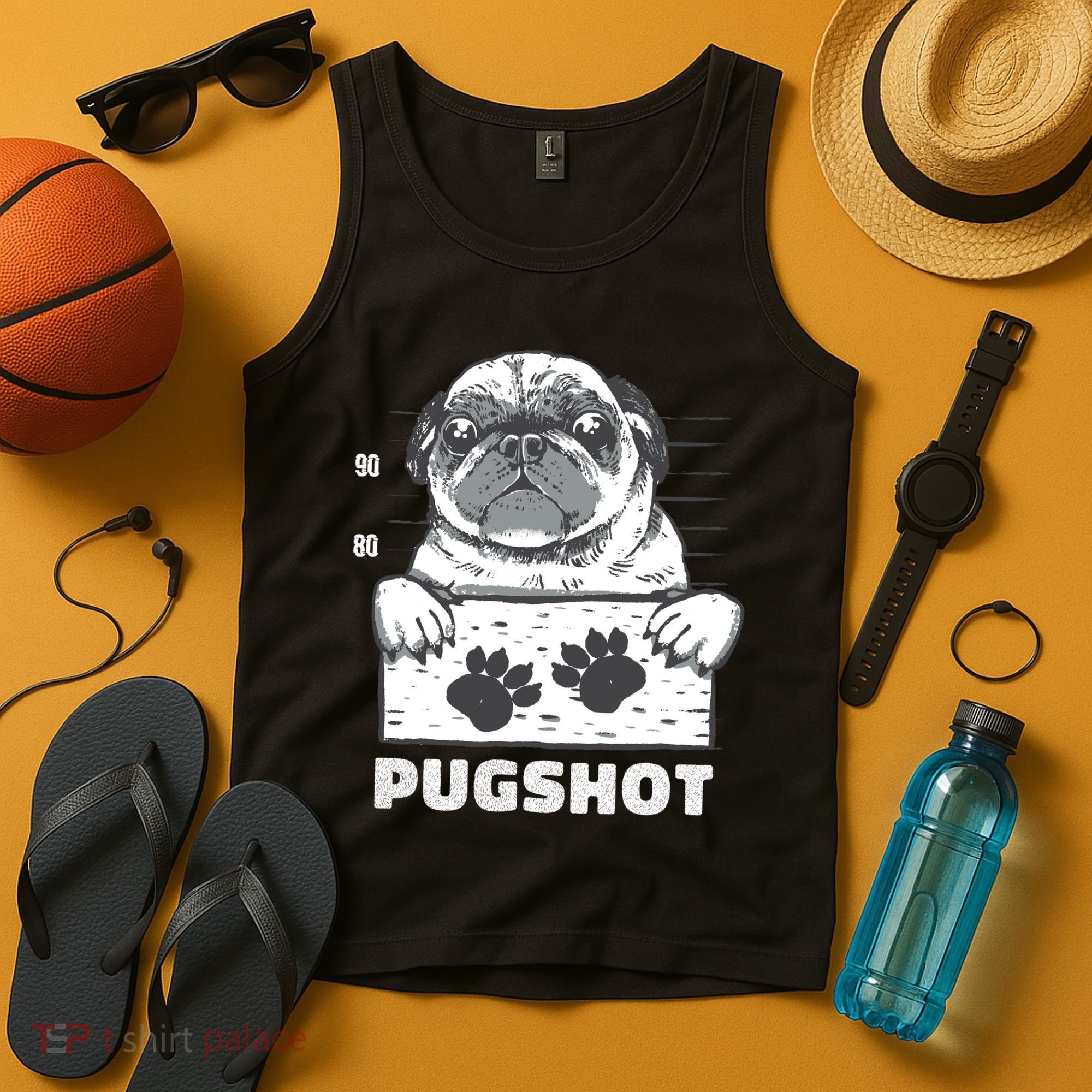Pugshot Jail Prison Funny Pug Tank Top