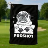 Pugshot Jail Prison Funny Pug Golf Towel thumb 1