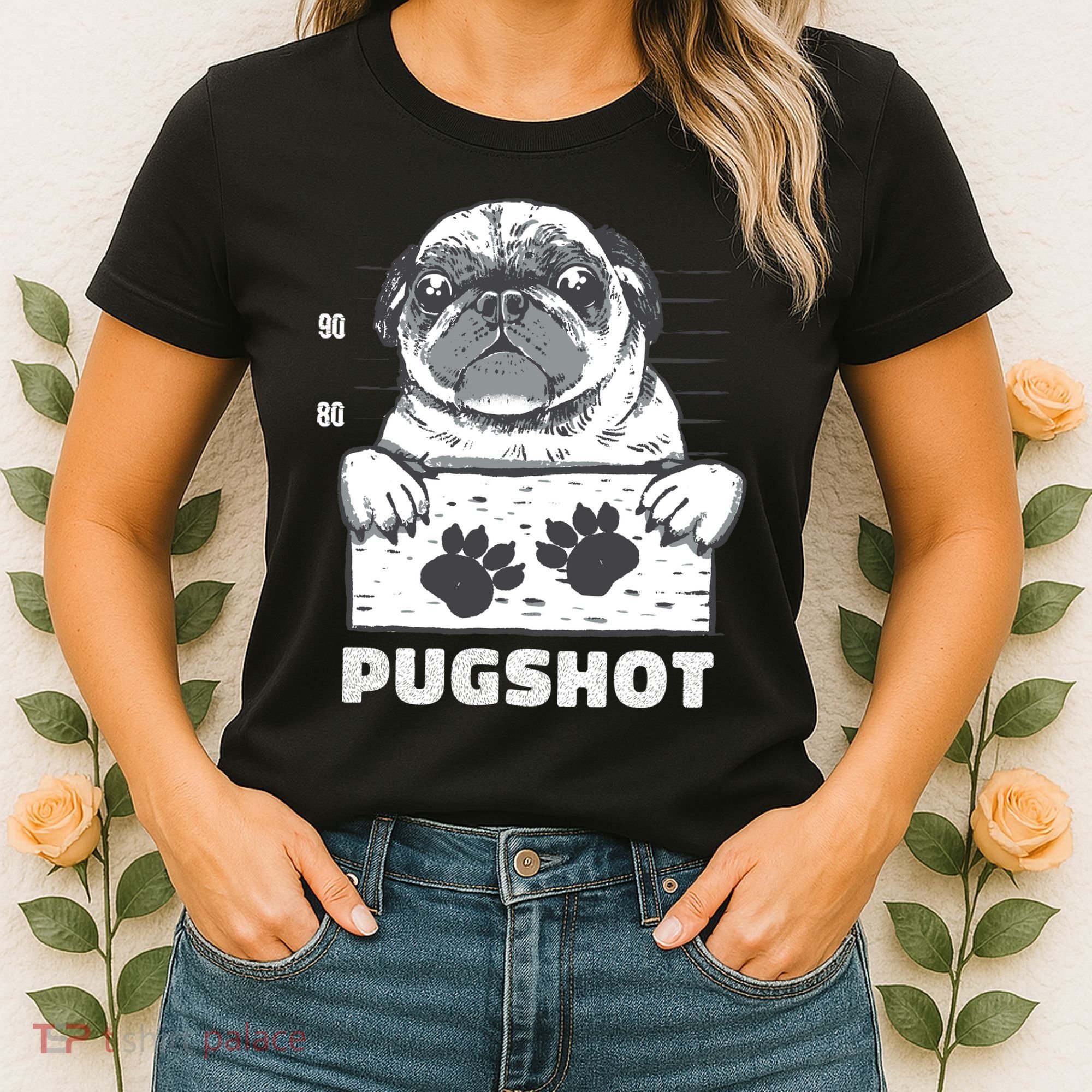 Pugshot Jail Prison Funny Pug Women's T-Shirt