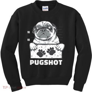 Pugshot Jail Prison Funny Pug Kids Sweatshirt
