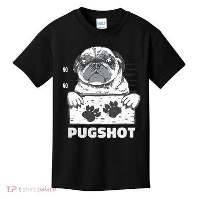 Pugshot Jail Prison Funny Pug Kids T-Shirt